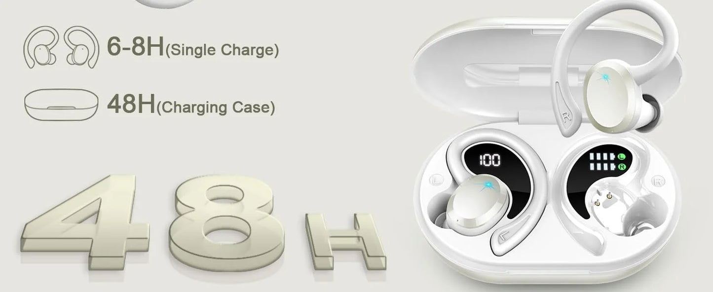 Wireless Earbuds - Bluetooth 5.3 Earbuds - Stereo Bass - In-Ear - Noise Cancelling Mic - Earphones IP7 Waterproof Sports - 40H Playback.