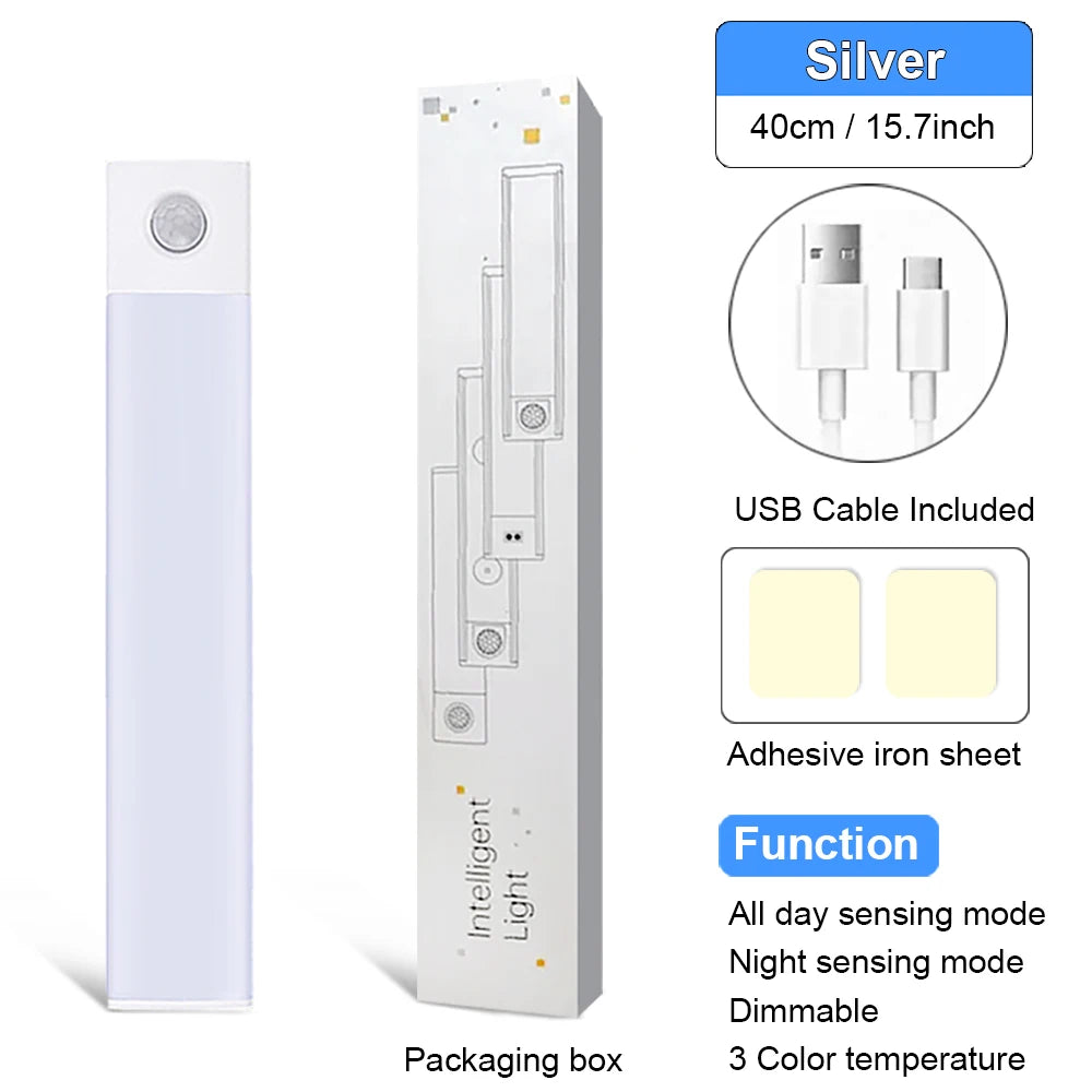 Magnetic LED Cabinet Lights - Motion Sensor Wireless USB - 3 Colors Lights