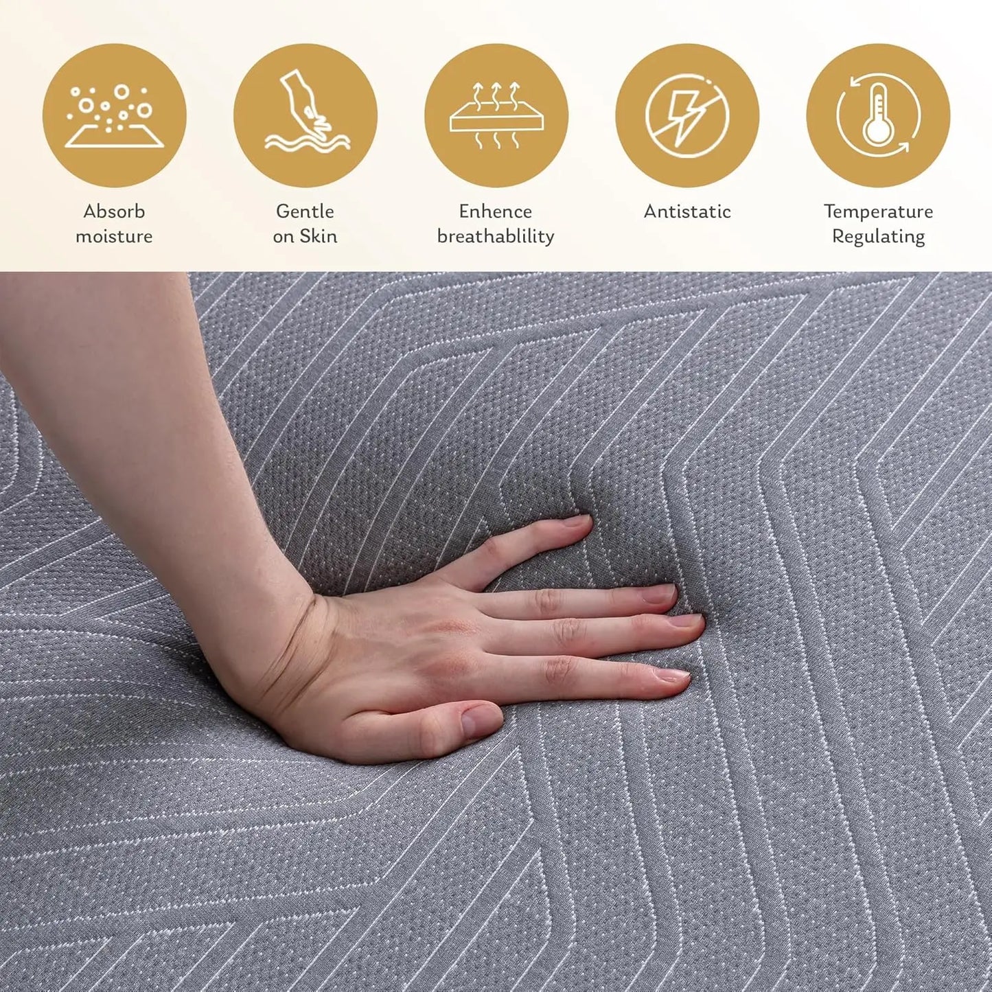 10/12/14 Inch Copper Gel Memory Foam Mattress for Pain Relief, Therapeutic Mattress in a Box, CertiPUR-US Certified
