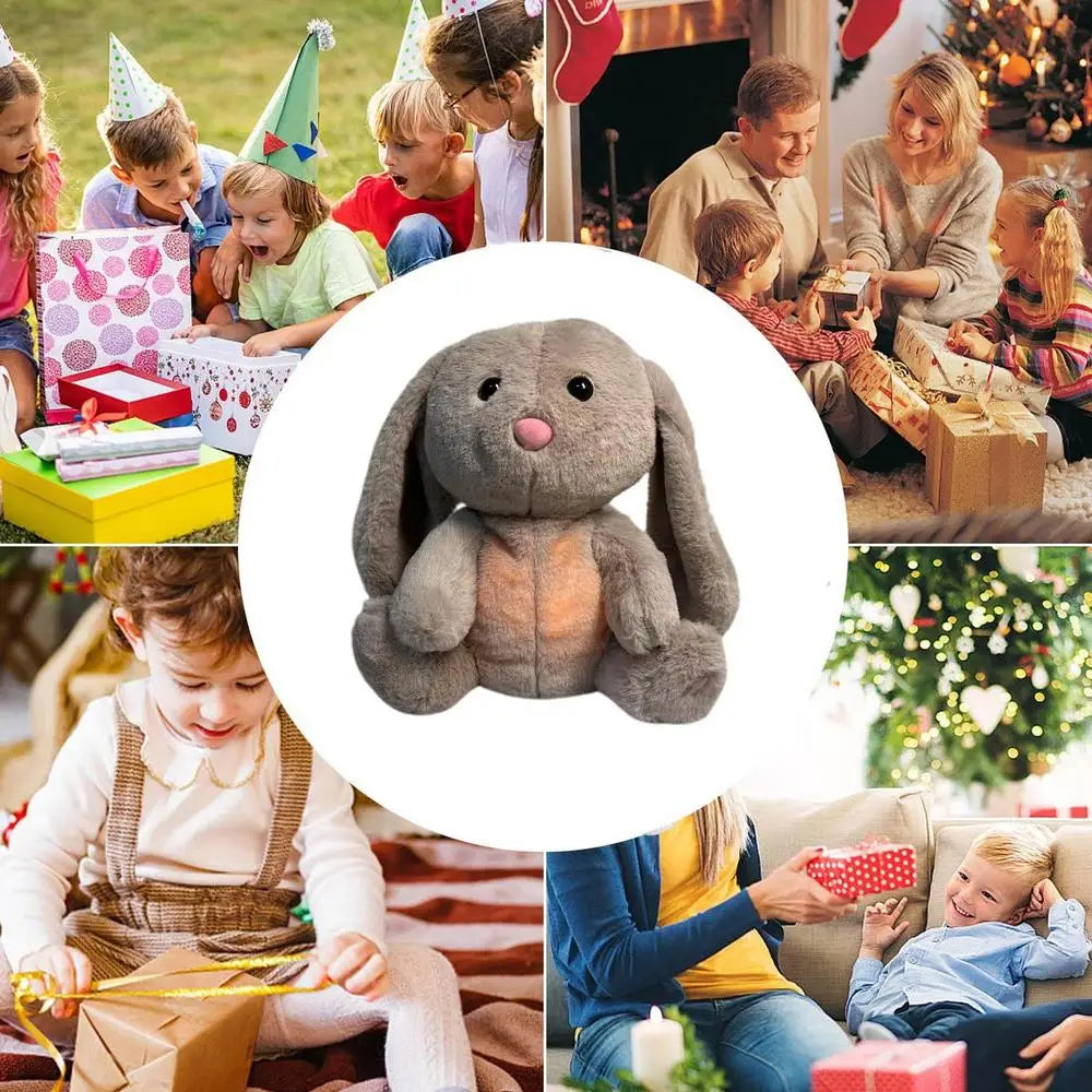 Plush Breathing Bunny Doll For Comfort - Peaceful Music To Relieve Tension & Anxiety & Baby Bunny Also Consoles At Sleepy Time