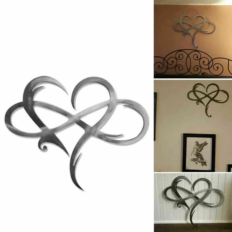 Infinity Heart Steel Wall Decoration - Metal Wall Home, Bedroom, Art Ornaments, Anniversary Gifts Or For Any Occasions