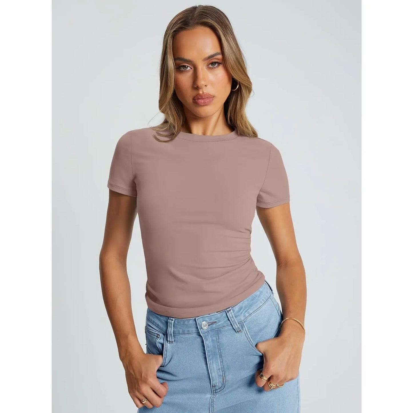 Women's Basic T Shirts - Summer Tops 2025 - Crop Short Sleeve Tee