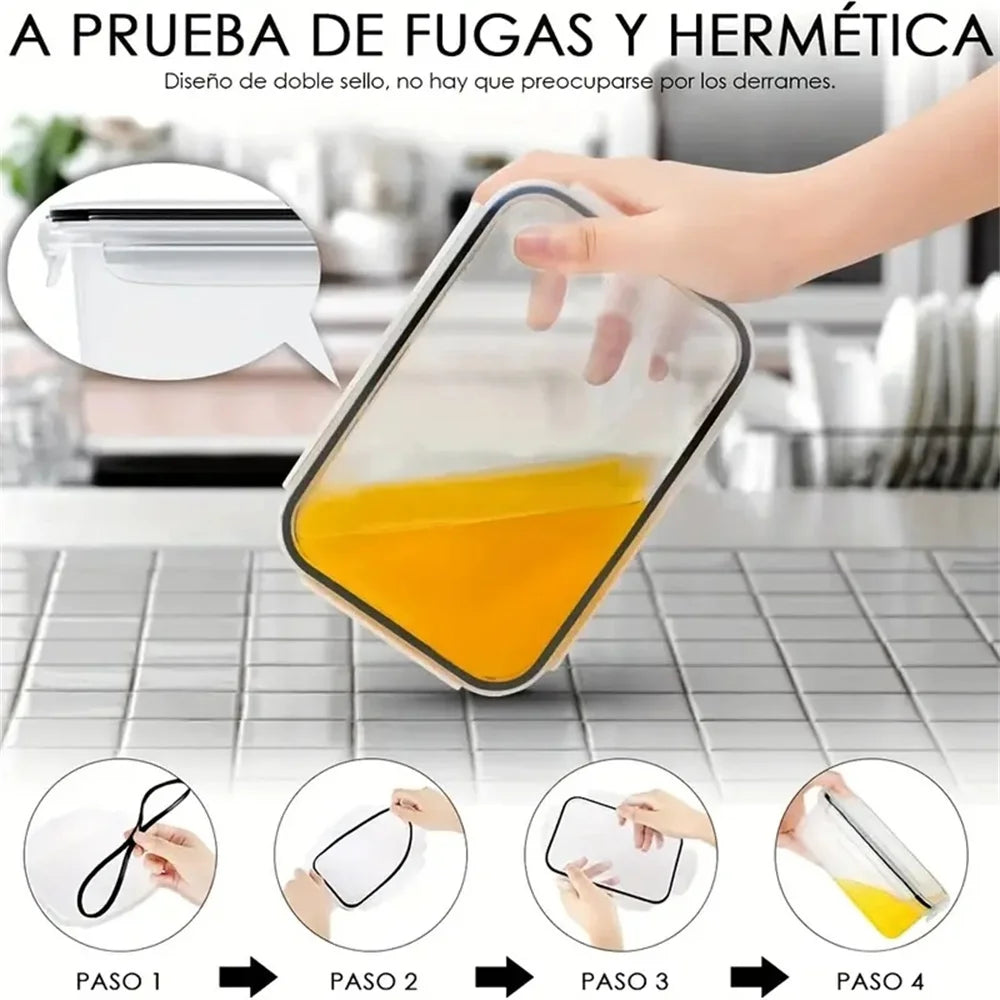 Kitchen Storage Container Set - 24 Pcs - Dishwasher Safe - Reusable Plastic Bins with Flip Lids - Fruits, Vegetables & Meats