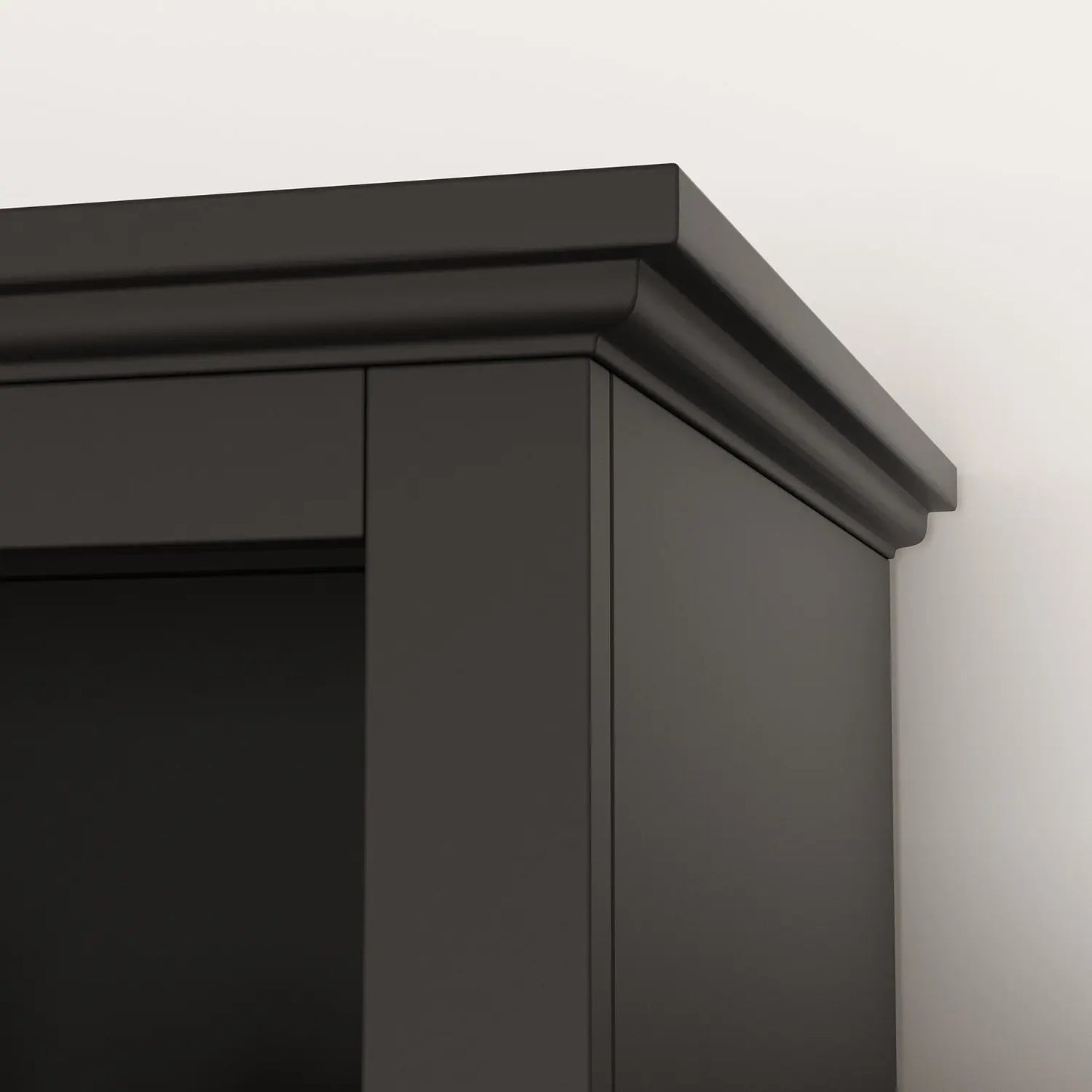 Modern TV Stand for up to 66" TVs - 4-Piece Wall Unit with Bookshelves, Glass Doors & Open Shelves, for Living Room