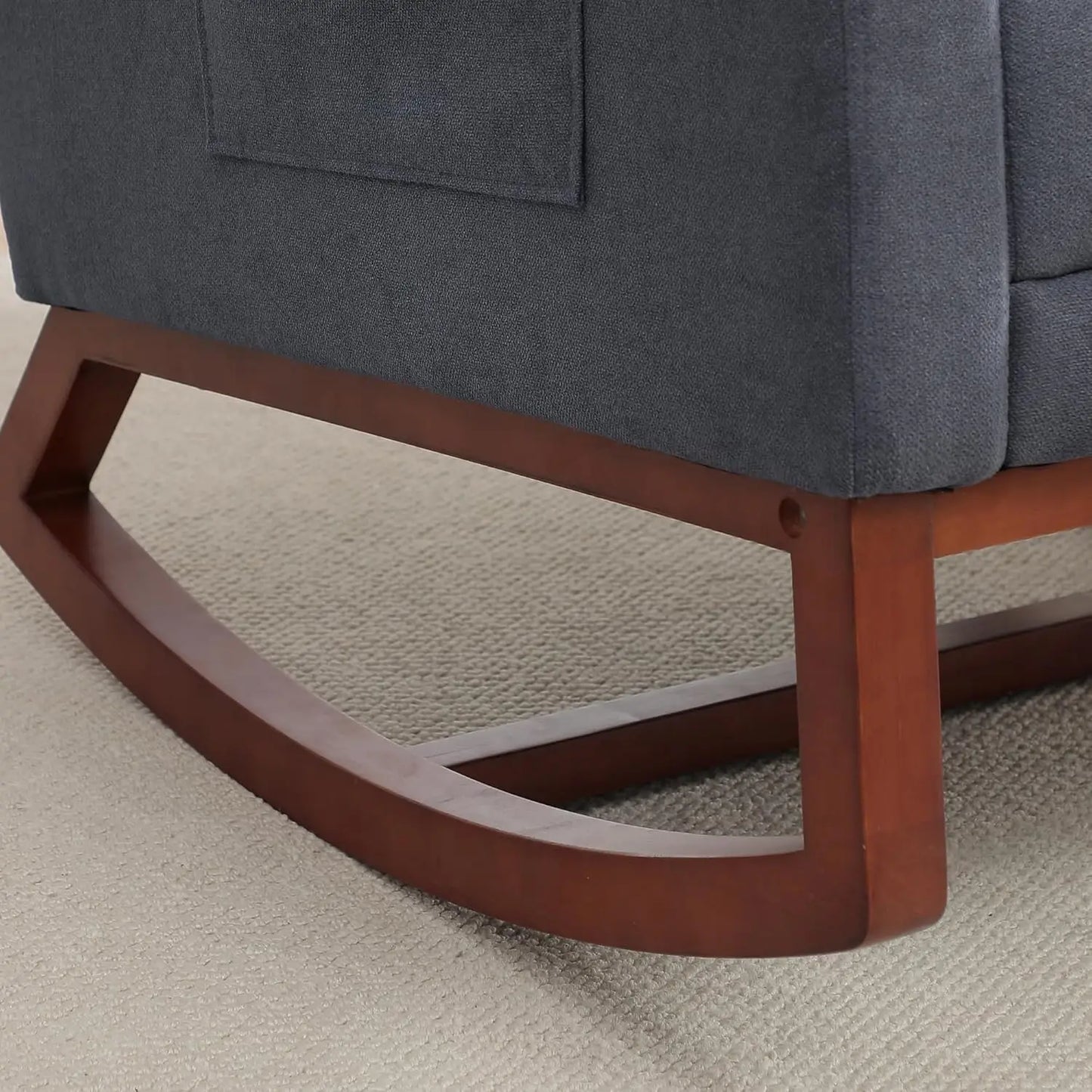 Rocking Chair with Foot Rest - Wingback Nursery Rocking Chair - Teddy Nursing Rocker Chair with Pillow