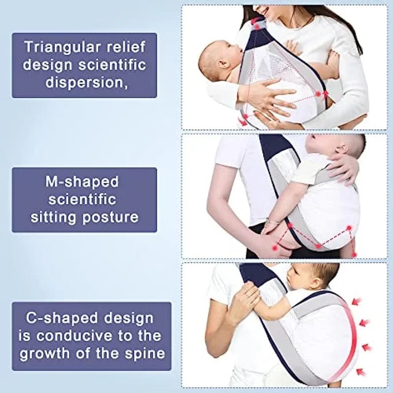 3D Mesh Baby Wraps - Adjustable Toddler Shoulder Strap -