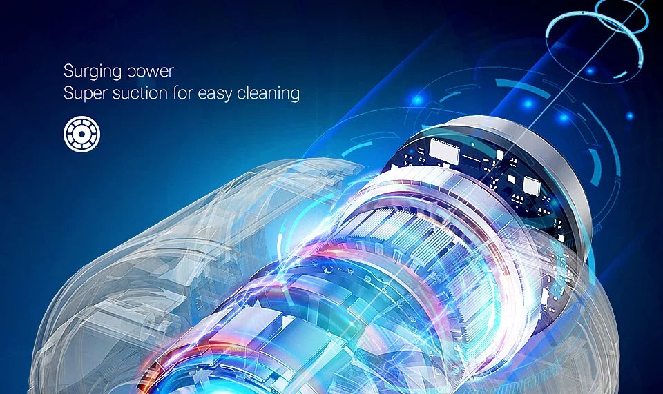New Mini Portable Car Vacuum Cleaner - Powerful Handheld Wireless Cleaner with One Click Dust Removal