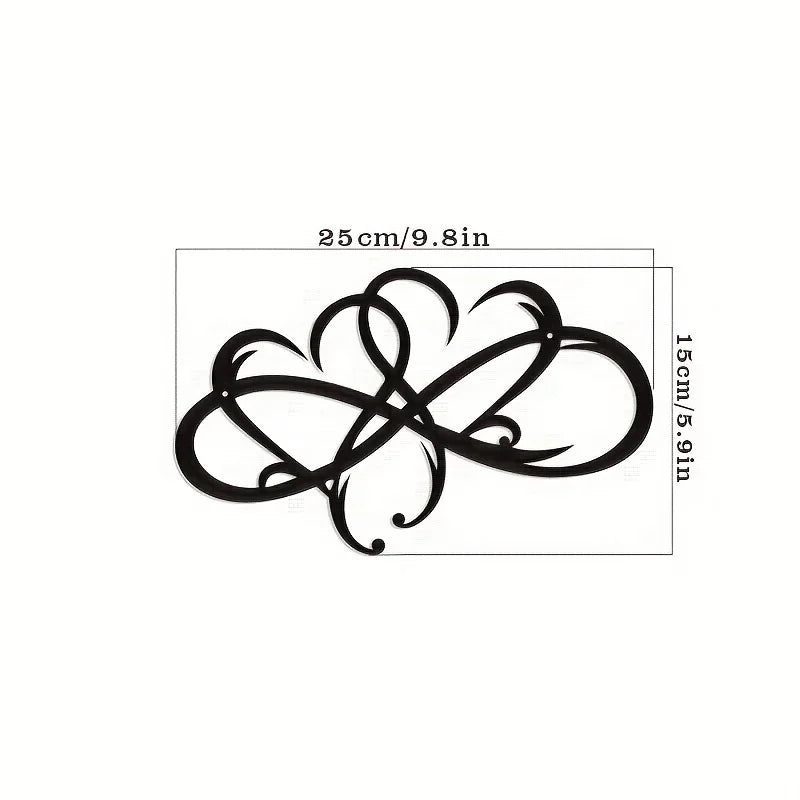 Infinity Double Heart - Steel Wall Decor - Metal Infinity Heart Art Sculptures