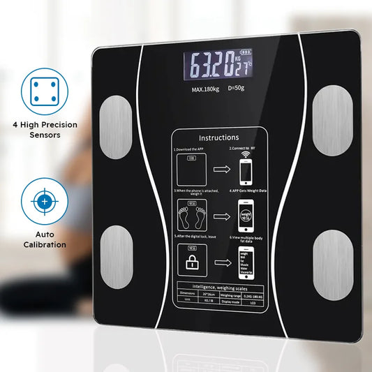 Smart Body Fat Scale - Wireless LED Digital - Bathroom Weight Scale - Body Composition Analyzer