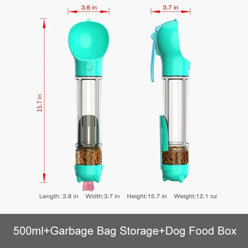 Portable Pet Dog Water Bottle For Small, Large Dogs - Travel Puppy, Cat Drinking Bowl Outdoor Pet Water Dispenser & Feeder with shovel & Pet's Poo Bags