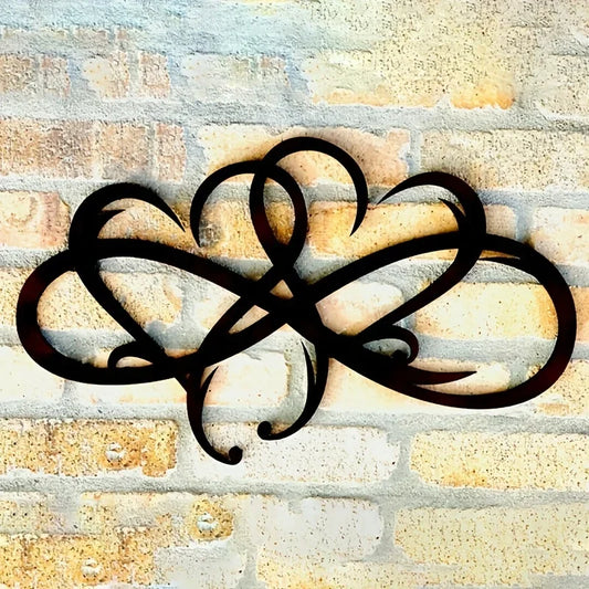 Infinity Double Heart - Steel Wall Decor - Metal Infinity Heart Art Sculptures