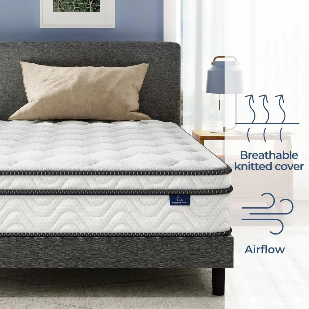 California King Mattress - 10" Hybrid California King Mattress In a Box with Memory Foam and Pocket Spring - Ergonomic Design