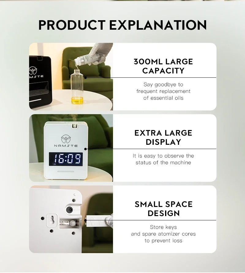 Namste Aroma Diffuser Machine - 1000m³ Large Room, Home Air Fresheners - Smart Electric Aromatic Oasis Fragrance Diffuser