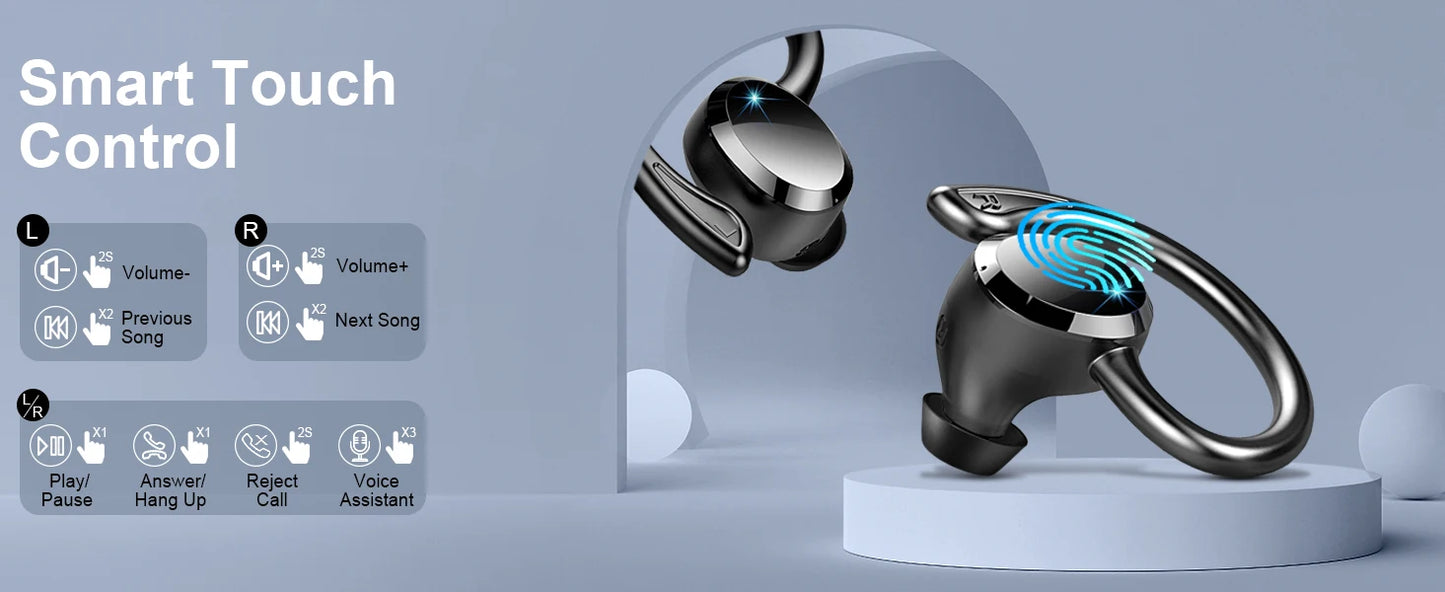 Wireless Bluetooth 5.3 Earbuds - Stereo Bass - In-Ear Noise Cancelling Mic - Earphones IP7 Waterproof Sports - 40H Playback.