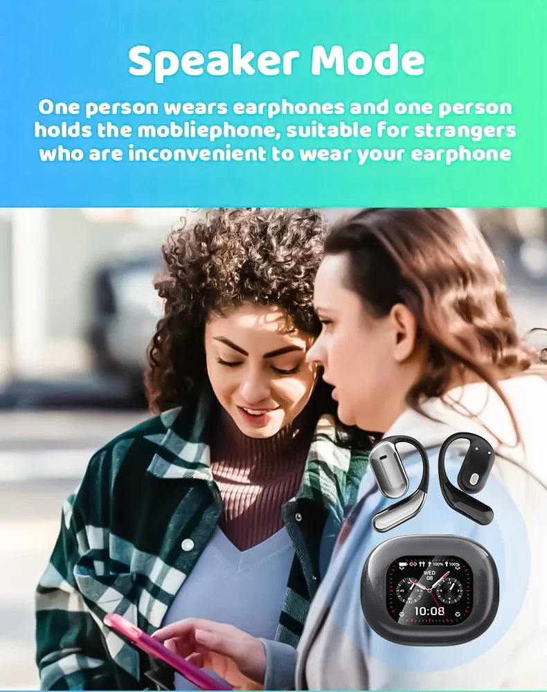 AI Wireless Headphones - 144 Language Translation In Real Time - ENC Call Headset - Meeting Recording Earbuds