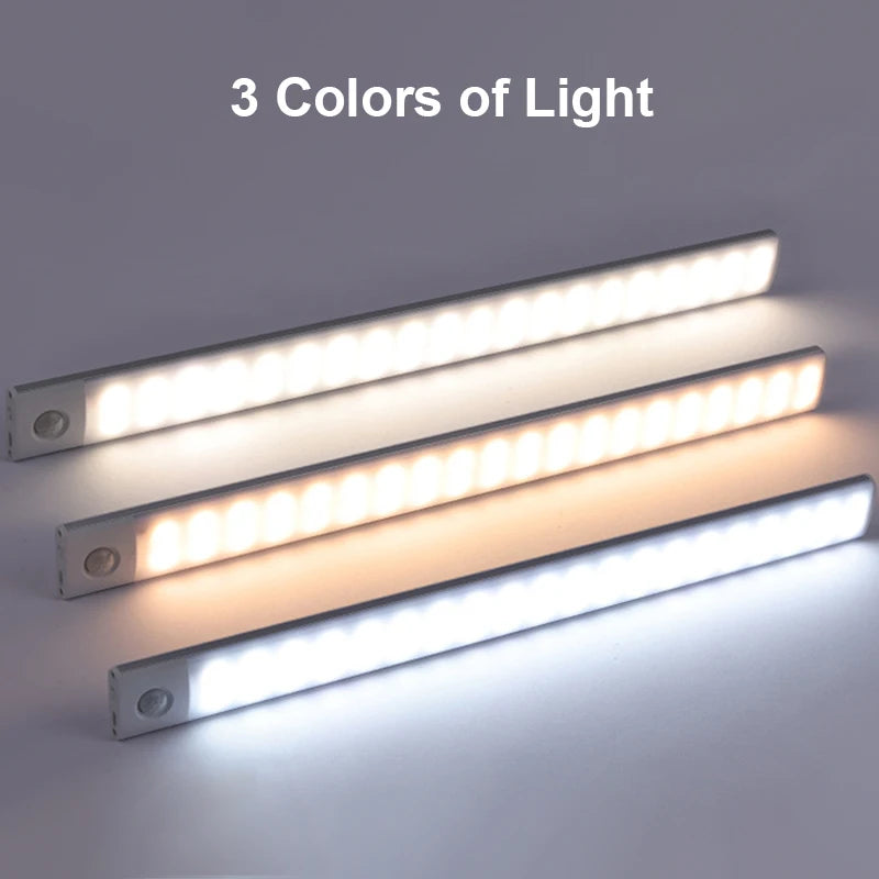 Magnetic LED Cabinet Lights - Motion Sensor Wireless USB - 3 Colors Lights