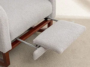Rocking Chair with Foot Rest - Wingback Nursery Rocking Chair - Teddy Nursing Rocker Chair with Pillow