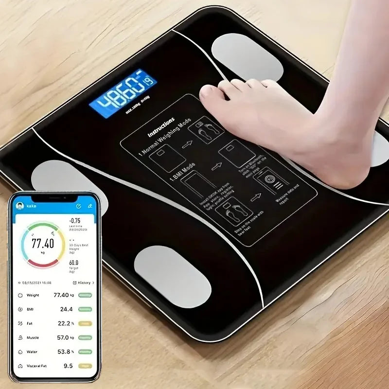Smart Body Fat Scale - Wireless LED Digital - Bathroom Weight Scale - Body Composition Analyzer