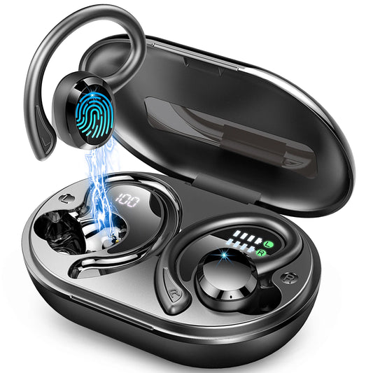 Wireless Bluetooth 5.3 Earbuds - Stereo Bass - In-Ear Noise Cancelling Mic - Earphones IP7 Waterproof Sports - 40H Playback.