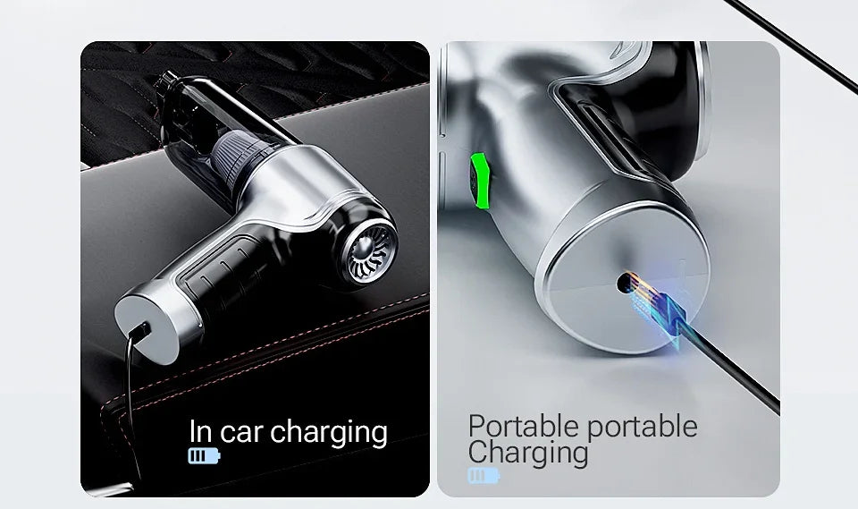 New Mini Portable Car Vacuum Cleaner - Powerful Handheld Wireless Cleaner with One Click Dust Removal