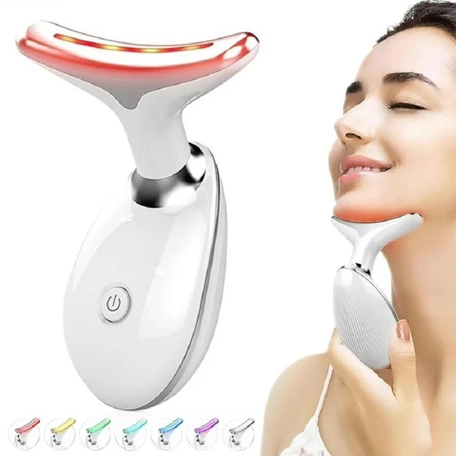 7 in 1 Rejuvenation Instrument - Infrared - Neck & Face Skin Massager & Vibration - 1 Piece Set Portable - USB Charger