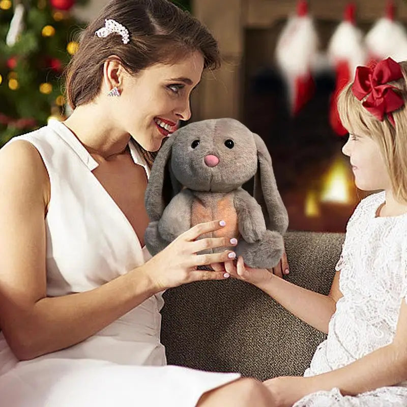 Plush Breathing Bunny Doll For Comfort - Peaceful Music To Relieve Tension & Anxiety & Baby Bunny Also Consoles At Sleepy Time