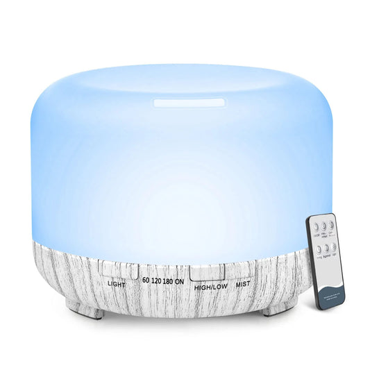 500ML Aromatherapy Oil Diffuser - Auto Shut Off (When Water Runs Out) - Essential Oil Aroma Diffuser - Humidifier - W/Remote