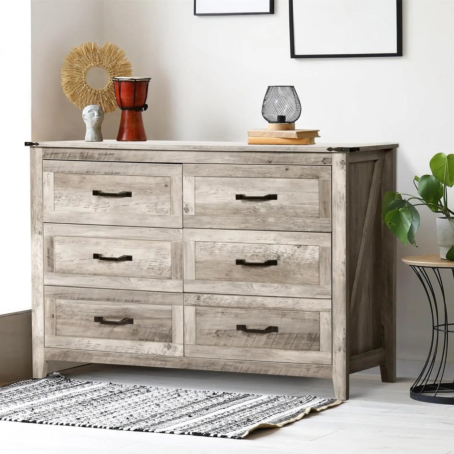 4PCS Farmhouse Dresser Set - Dresser, Chest Of Drawers and Nightstand Sets - Rustic Wooden Dresser Set