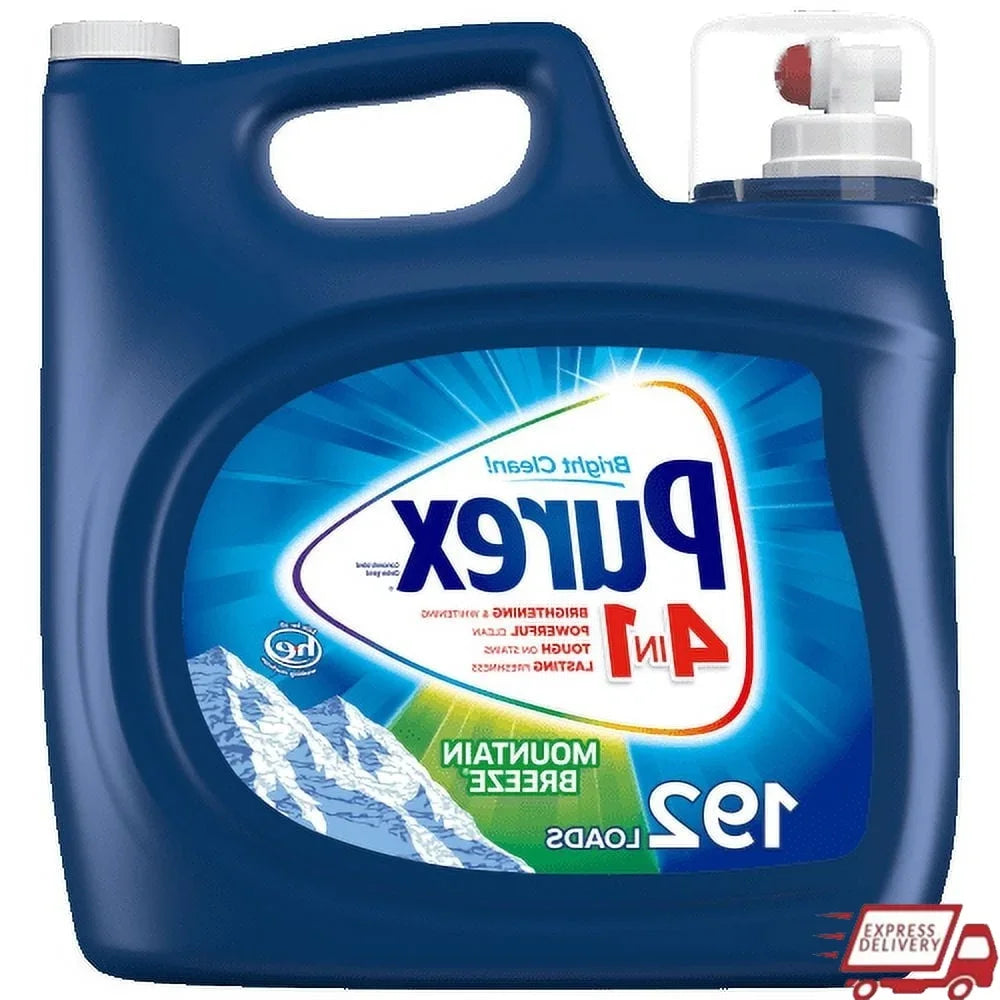 Purex Laundry Detergent - Mountain Breeze 250oz 192 Loads - Heavy Duty Stain Removal - All Purpose Clean