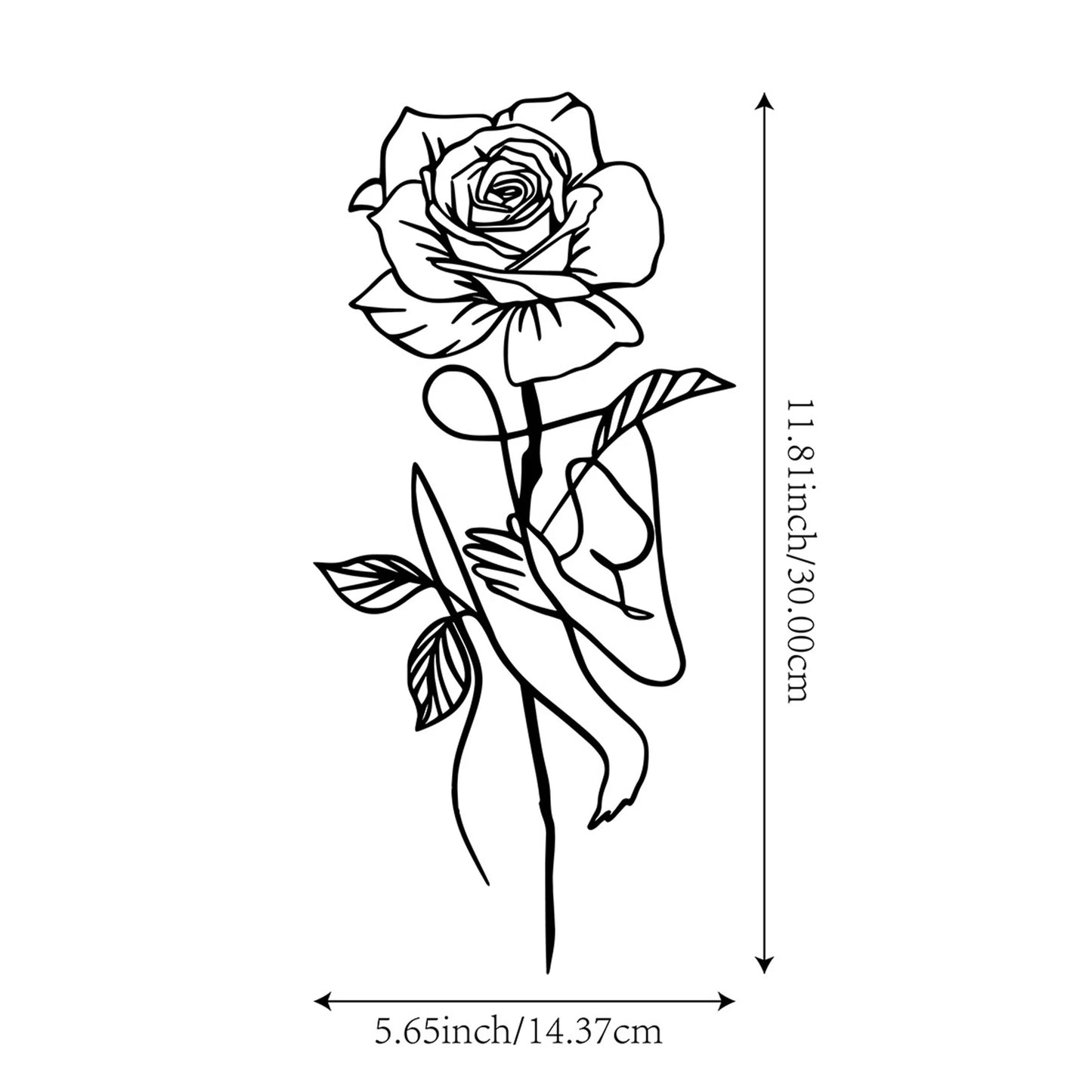 Black Metal Rose for Wall Decor - 3D Flower
