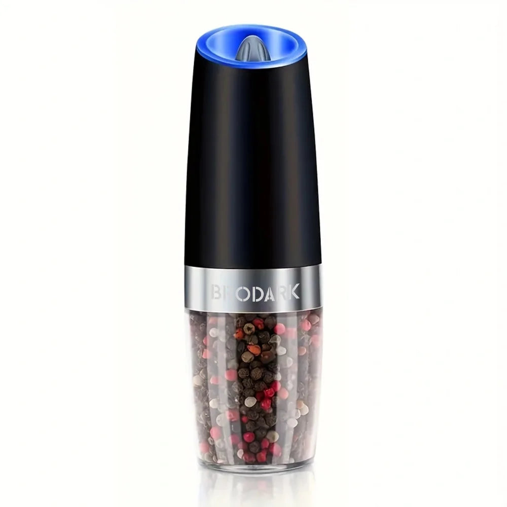 1 or 2pcs Gravity Electric Salt And Pepper Grinder Set - Battery Powered - LED Light - One HandAutomatic Operation