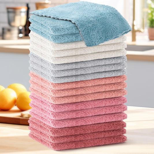Household Clean Set of 12 or 18 Piece - Soft & Highly Absorbent - Perfect for Kitchen & Bathroom - Multi functional for Home Use
