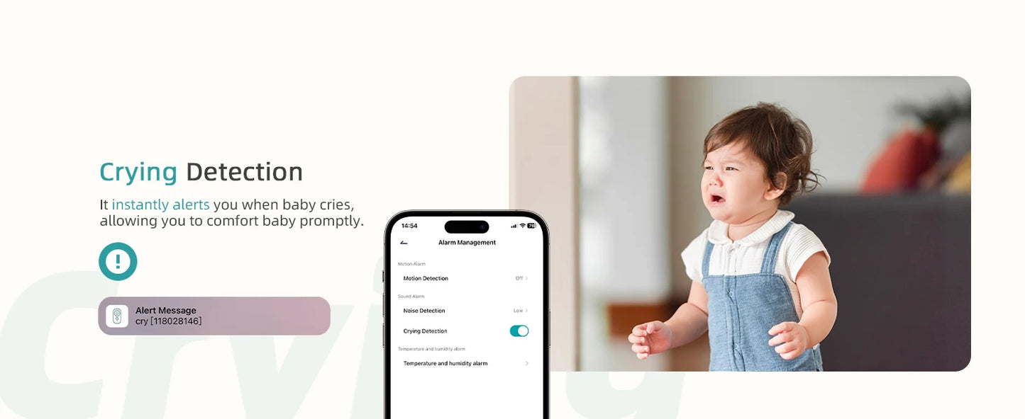 Wireless Security Camera - 5G/2.4G WiFi - Baby/Elderly/Pet Monitor w/ Camera and Audio - One-Click Call - Auto Tracking - Cry/PIR/AI