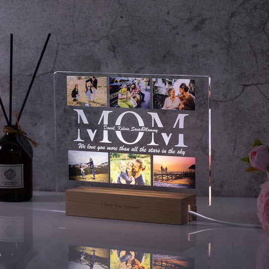 Custom Acrylic Lamp - 6 Personalized Photo - Text - ANY Name You Wish To Have On It - Any Language