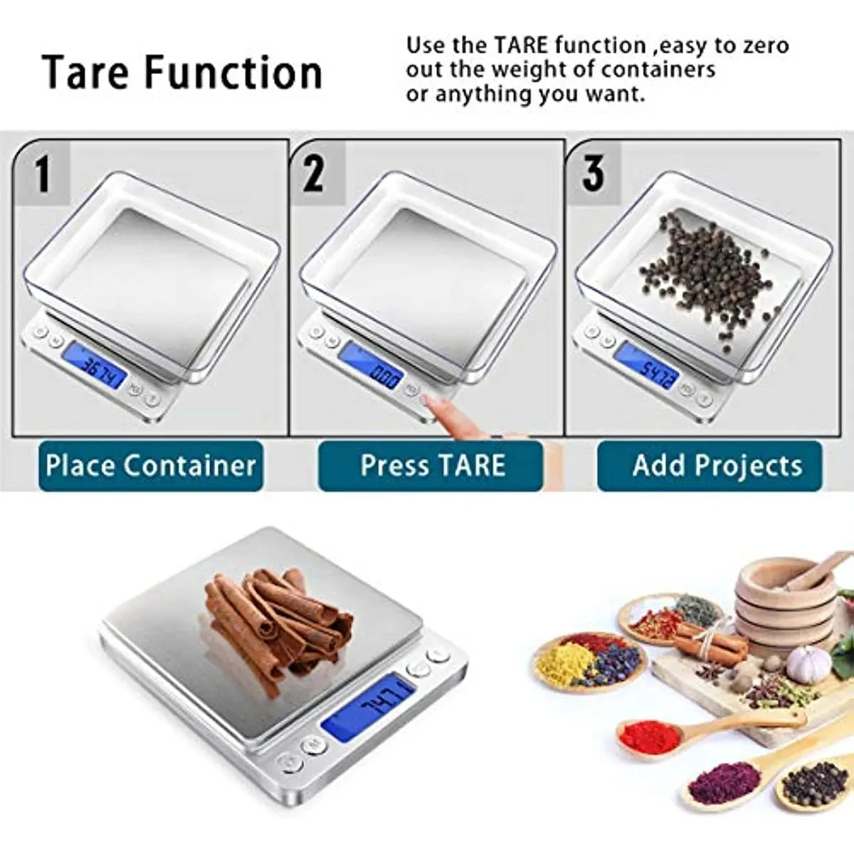 Jewelry & Food Scale, Digital Gram Scale & Oz w/ LCD