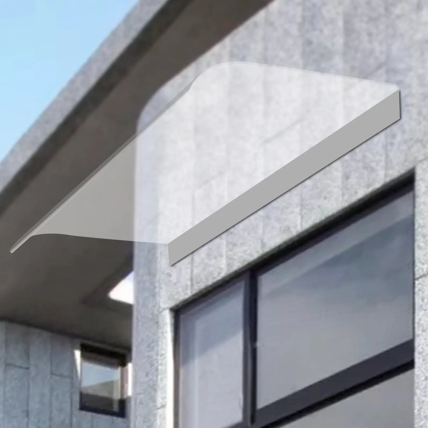UV Canopy Awning For Protection for Front Door, Porch, Patio, Roof Rain Shelter-Polycarbonate Sheet No Brackets
