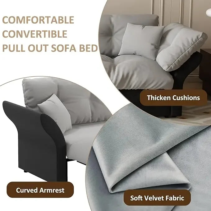 74.8" Queen Pull Out Sofa Bed, 3 in 1 Convertible Sleeper Sofa