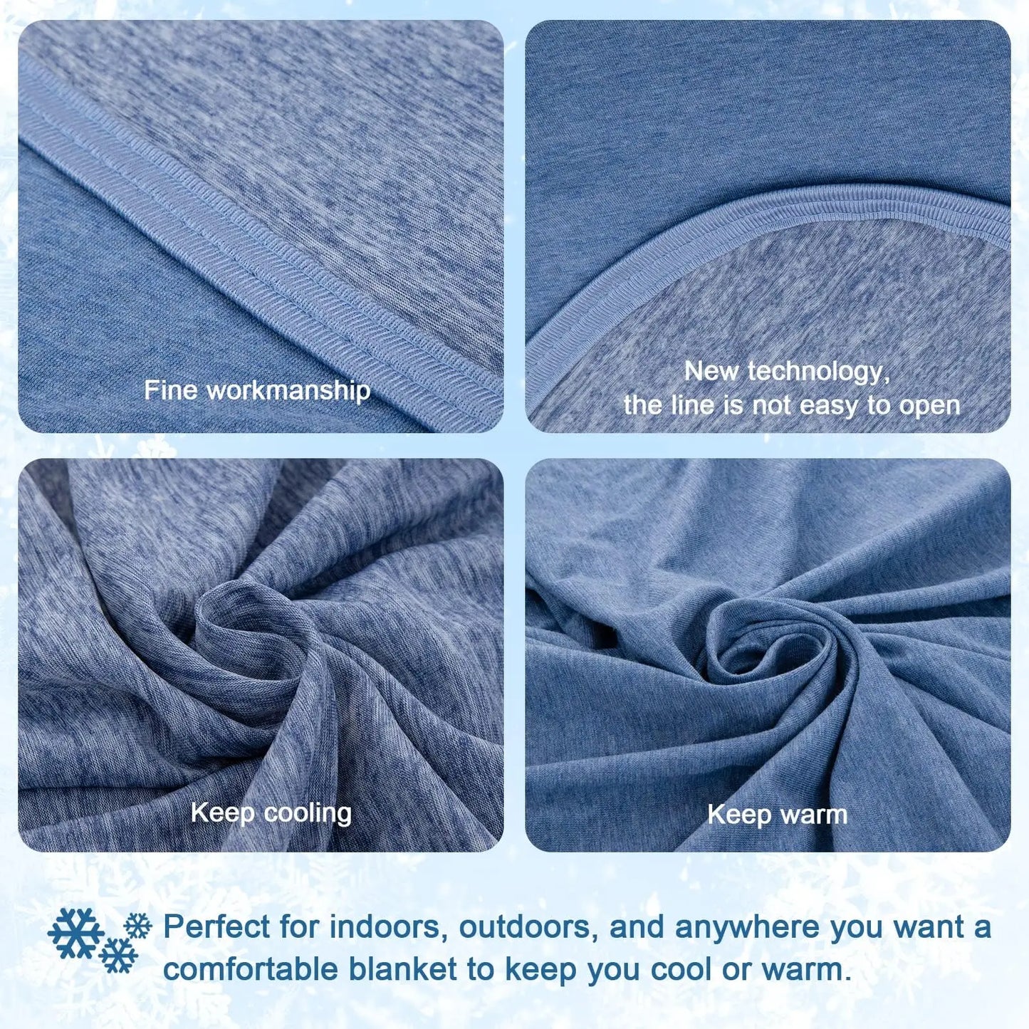 1PC Cooling Blanket for Hot Sleepers - Lightweight Summer Cold Thin Blankets for Sleeping, Hot Flashes, Night Sweats, Soft Blanket