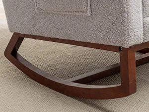 Rocking Chair with Foot Rest - Wingback Nursery Rocking Chair - Teddy Nursing Rocker Chair with Pillow