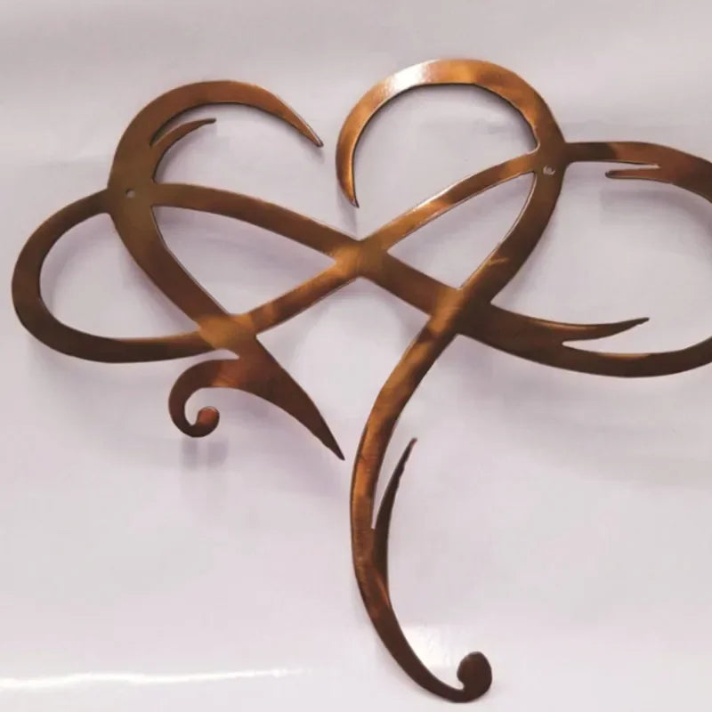 Infinity Heart Steel Wall Decoration - Metal Wall Home, Bedroom, Art Ornaments, Anniversary Gifts Or For Any Occasions