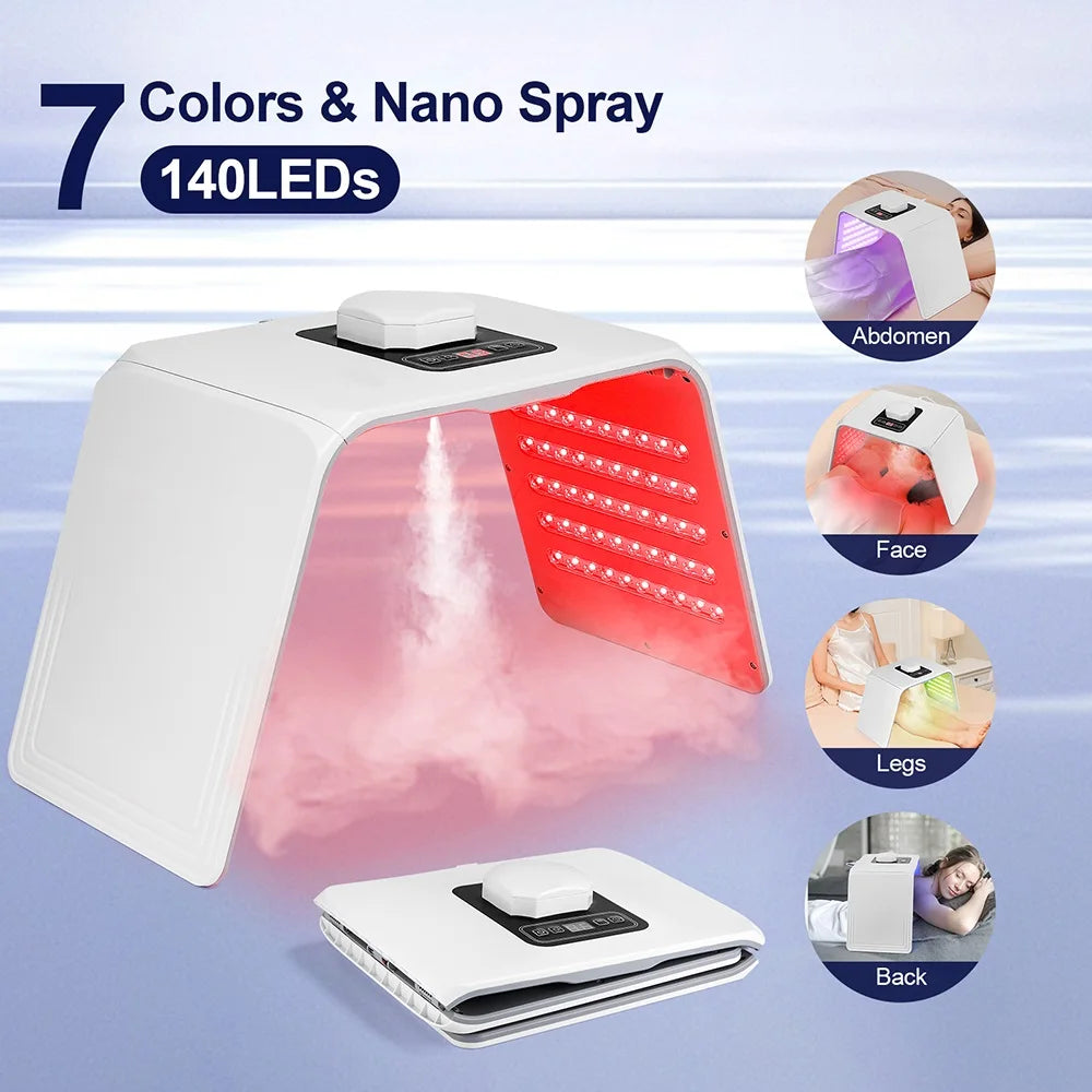 Photon LED Face Mask - 7 Light Colors - Nano Spray - Beauty Machine, Deep Moisturize, Skin Care, Home Use, LED Beauty Mask