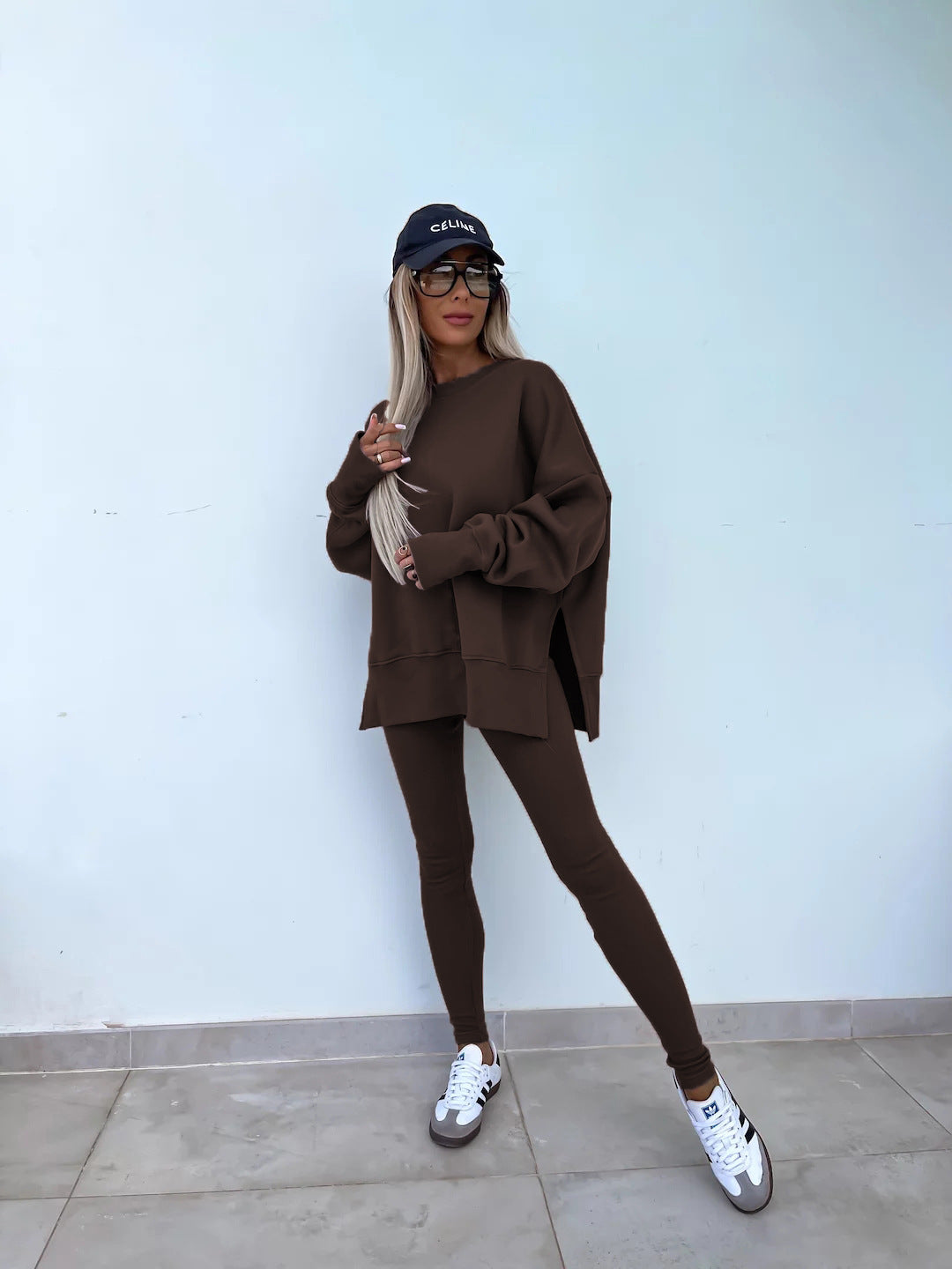 Women's Spring and Autumn Sports Hoodie - Long Sleeve - Solid Color Hoodie - Casual & Two Piece Set