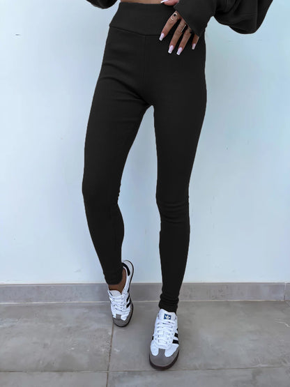 Women's Spring and Autumn Sports Hoodie - Long Sleeve - Solid Color Hoodie - Casual & Two Piece Set