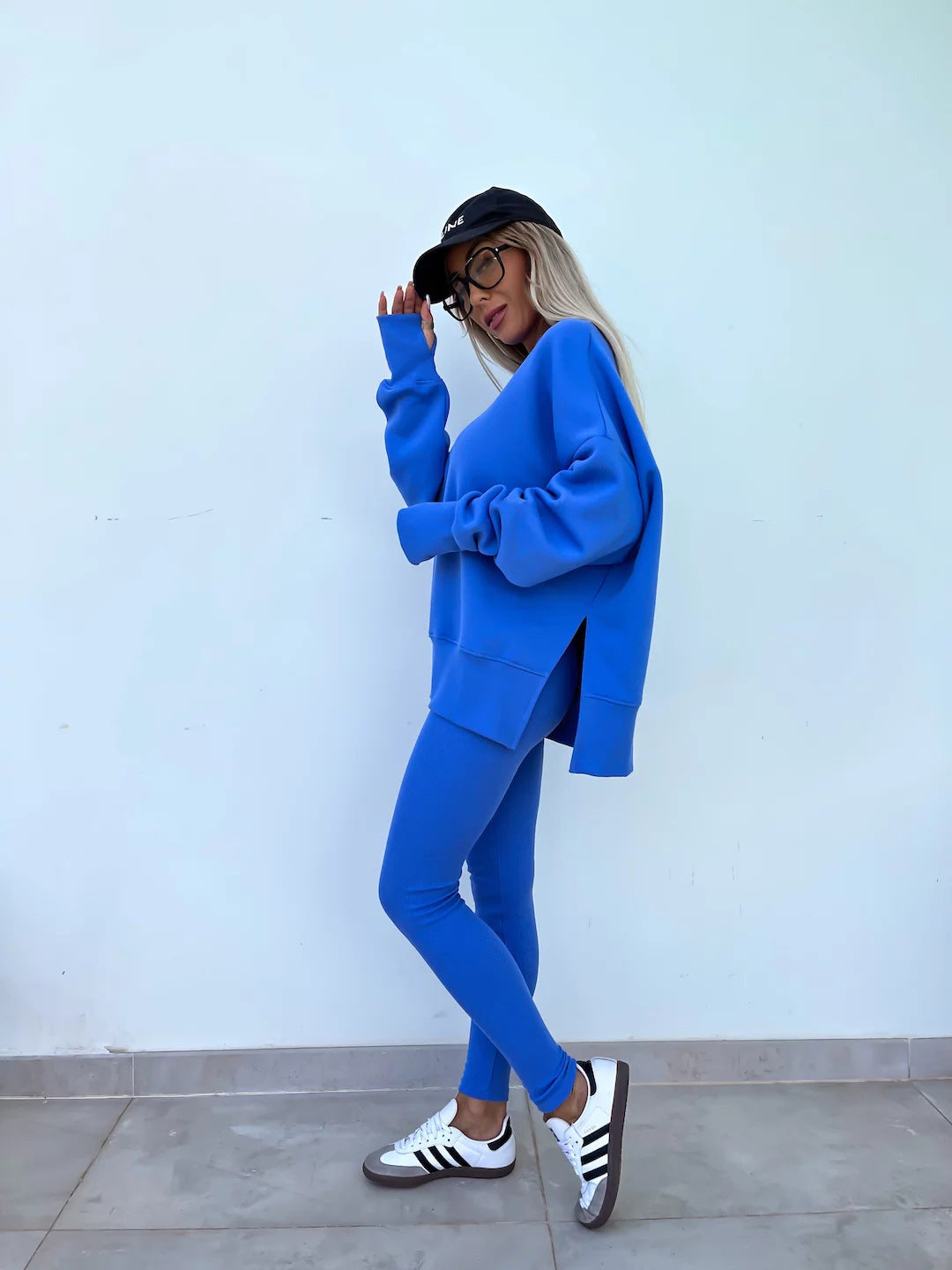 Women's Spring and Autumn Sports Hoodie - Long Sleeve - Solid Color Hoodie - Casual & Two Piece Set