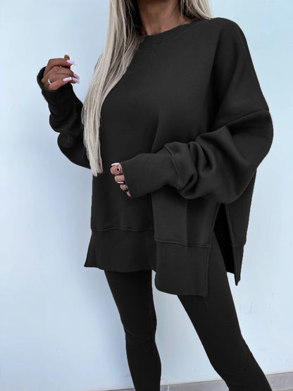 Women's Spring and Autumn Sports Hoodie - Long Sleeve - Solid Color Hoodie - Casual & Two Piece Set