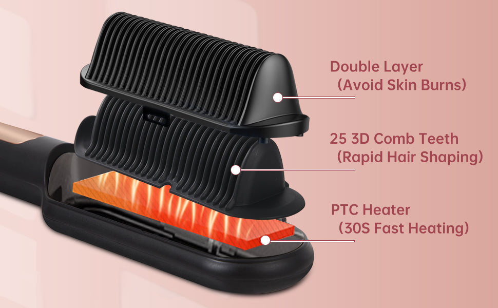 Negative Ionic Hair Straightener Brush
