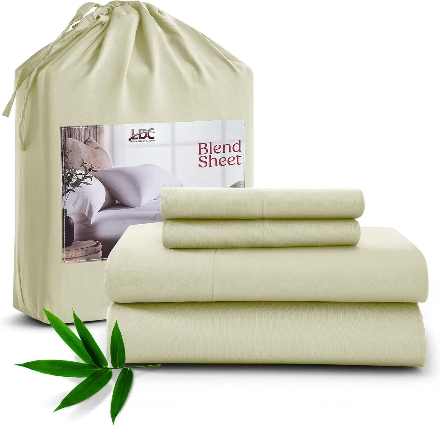 Lux Decor Bedsheet Set - Rayon Derived from Bamboo - Breathable & Soft, Hotel Luxury, Silky Bedding