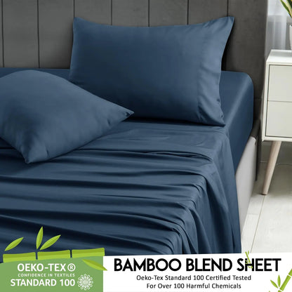 Lux Decor Bedsheet Set - Rayon Derived from Bamboo - Breathable & Soft, Hotel Luxury, Silky Bedding