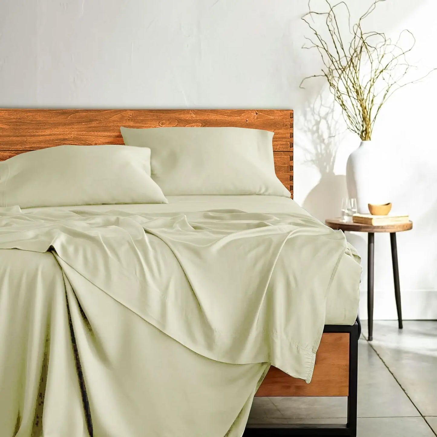 Lux Decor Bedsheet Set - Rayon Derived from Bamboo - Breathable & Soft, Hotel Luxury, Silky Bedding