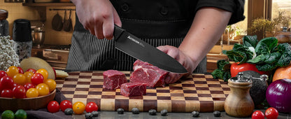 15PCS Astercook Knife Set - Built In Sharpener Block - German Stainless Steel - Dishwasher Safe